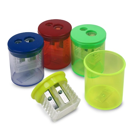 Eisen Two-Hole Pencil Sharpener, Assorted Colors, PK12 ESN513